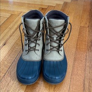 Sperry Tan and Navy Duck Boots